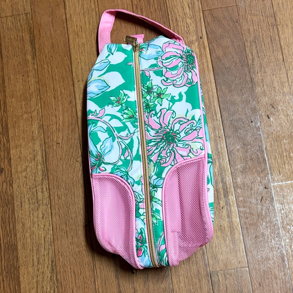 NWT Lilly Pulitzer Shoe Bag Spearmint Blossom Views GWP NIP